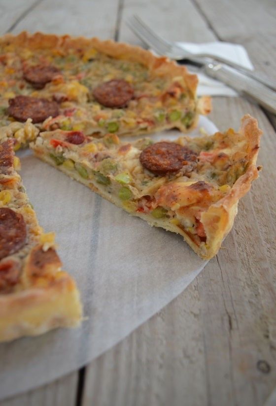 τάρτα με κρέμα λαχανικών και λουκάνικο Vegetable cream tart with sausage cool artisan γαβριηλ νικολαιδης