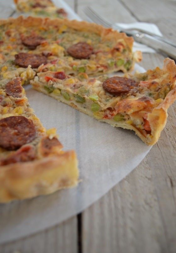 τάρτα με κρέμα λαχανικών και λουκάνικο Vegetable cream tart with sausage cool artisan γαβριηλ νικολαιδης