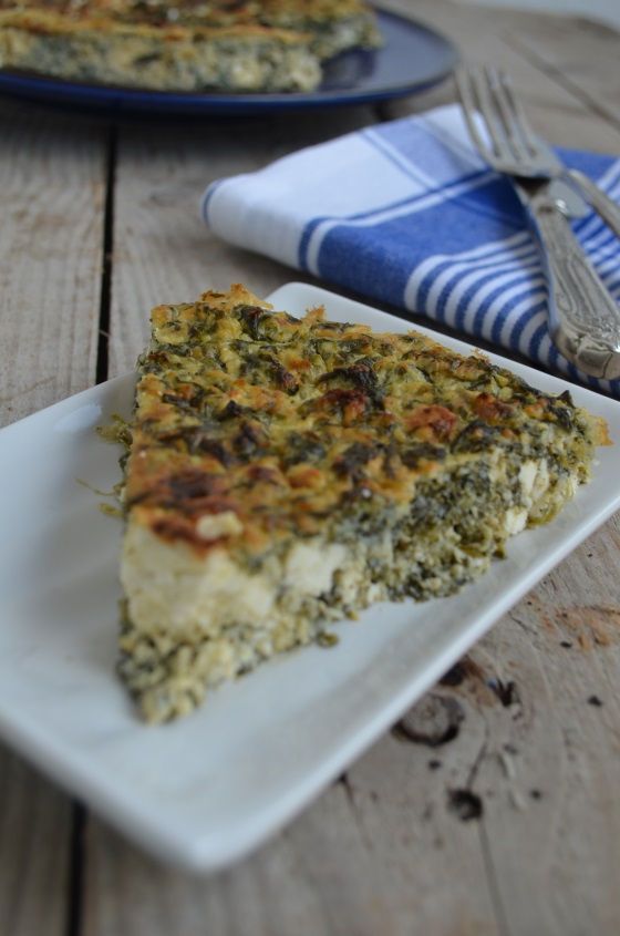 Spinach, feta cheese tart with no flour recipe cool artisan Γαβριήλ Νικολαίδης