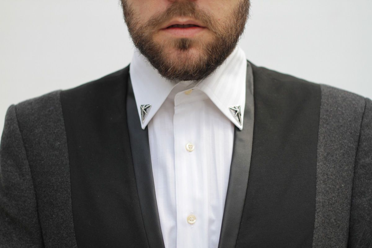 Γαβριήλ Νικολαΐδης cool artisan gabriel nikolaidis street style man fashion blogger suit pin collars asos versace