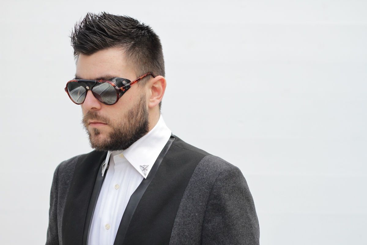 Γαβριήλ Νικολαΐδης cool artisan gabriel nikolaidis street style man fashion blogger suit pin collars asos versace