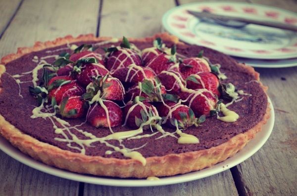 Chocolate and Strawberries tart, recipe, συνταγη, σοκολάτα, τάρτα, φράουλα, κουβερτούρα, εύκολη, απλή, Γαβριήλ Νικολαίδης, Cool Artisan