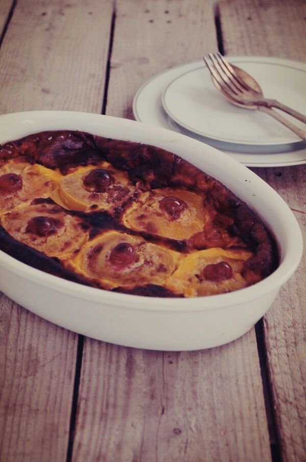 peach clafoutis, french recipe, fruit dessert, sweet, συνταγή, γαλλική πουτίγκα, ροδάκινο, Γαβριήλ Νικολαΐδης, cool artisan