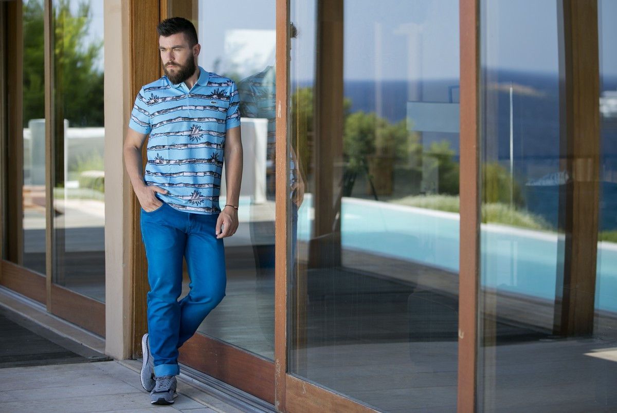 lacoste, summer style, fashion blog, blogger, mens trends, new, 2014, guy, blue polo T-shirt, cobalt pants, mcarthur glen, athens, cool artisan, Γαβριήλ Νικολαίδης4