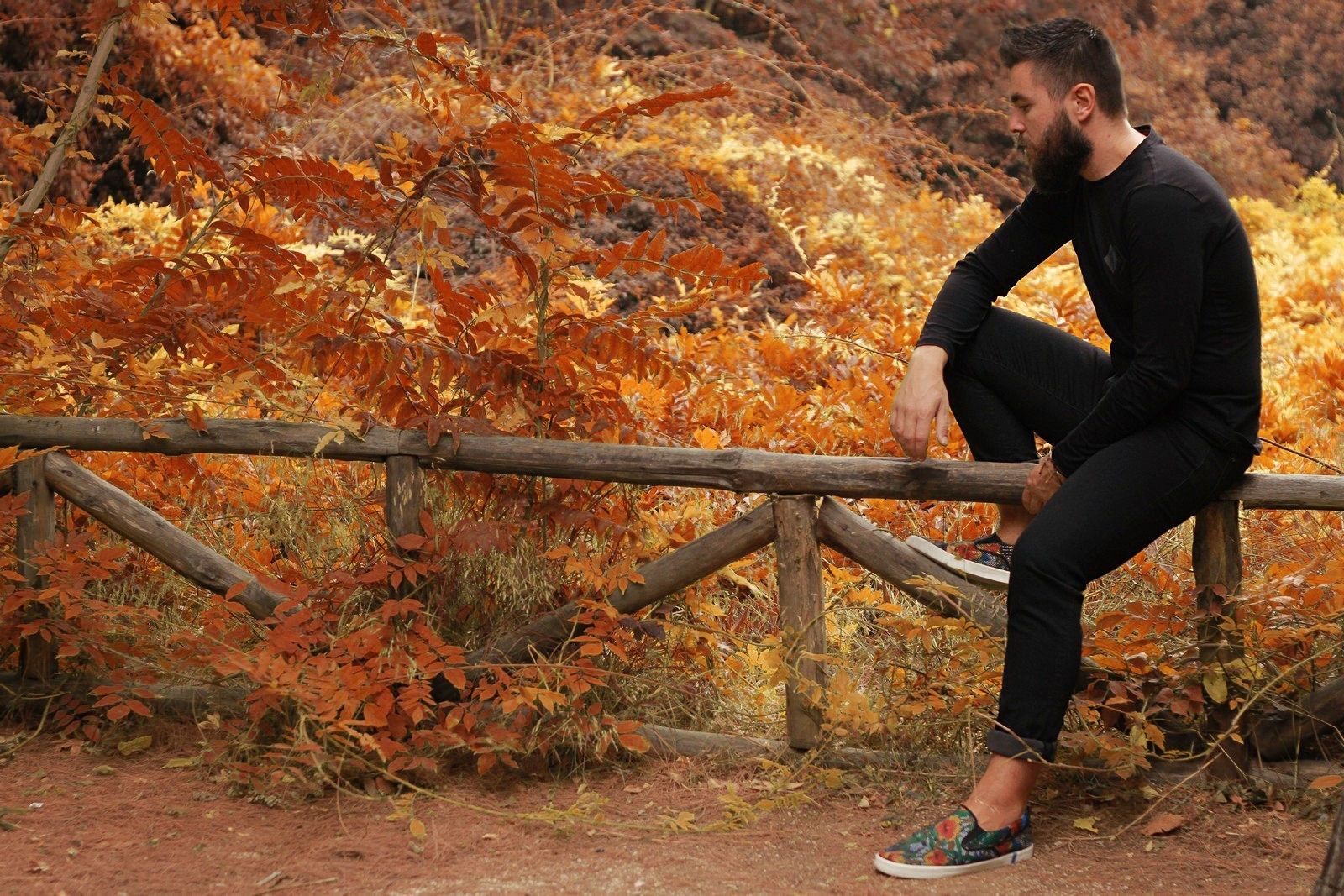 man fashion blog, street style, fall, trends. all black everything,trussardi jeans, floral slipons, guy, woods, τάσεις 2014-15, tends 2014, 21015, denim, marthurglenathens