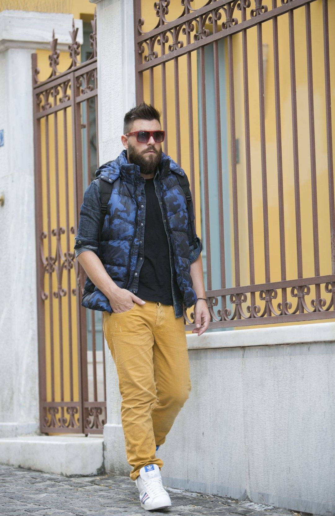 MAN, STREET STYLE, FASHION BLOGGER, ATHENS, ADIDAS SNEAKERS, CAMEO VEST, Funky Buddha, STAFF JEANS, MCARTHUR GLEN ATHENS, DENIM ICONS,cool artisan, Γαβριήλ Νικολαΐδης