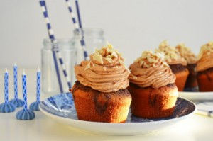 Butter, Chocolate, COOL ARTISAN, cream, συνταγή, σοκολάτα, φυστικοβούτυρο, Γαβριήλ Νικολαΐδης, απλή, βανίλια, γρηγορη, γλάσο, καπκεικς, μαρμπλ, Marble Cupcakes and Fluffy Peanut Butter Frosting Recipe, sugar