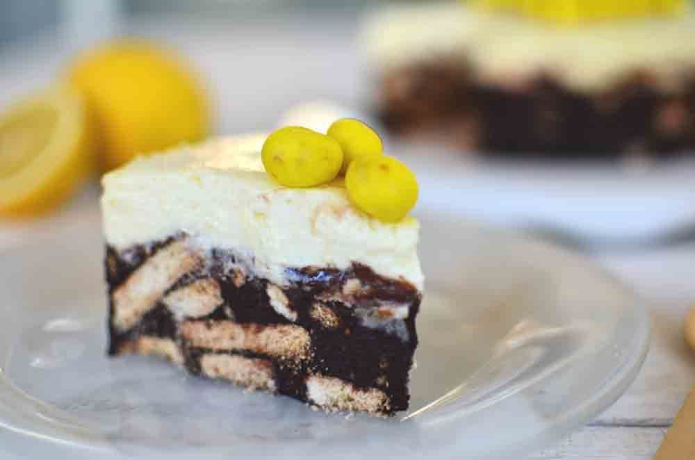 cake, chocolate, salami, lemon pie, dessert, butter, cream cheese, τούρτα λέμον πάι, κορμός σοκολάτας, μπισκότα, cool artisan, Γαβριήλ Νικολαίδης, συνταγή, recipe, απλή, γρήγορη, εύκολη, λίγα υλικά