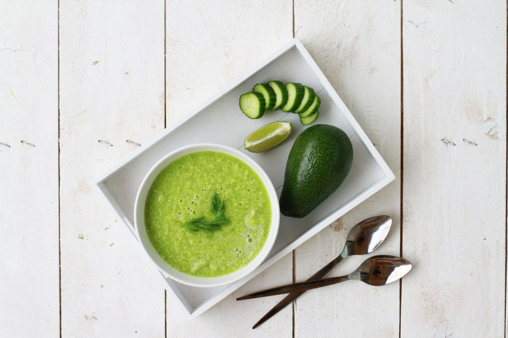 avocado cucumber, lime, detox, soup, recipe 1