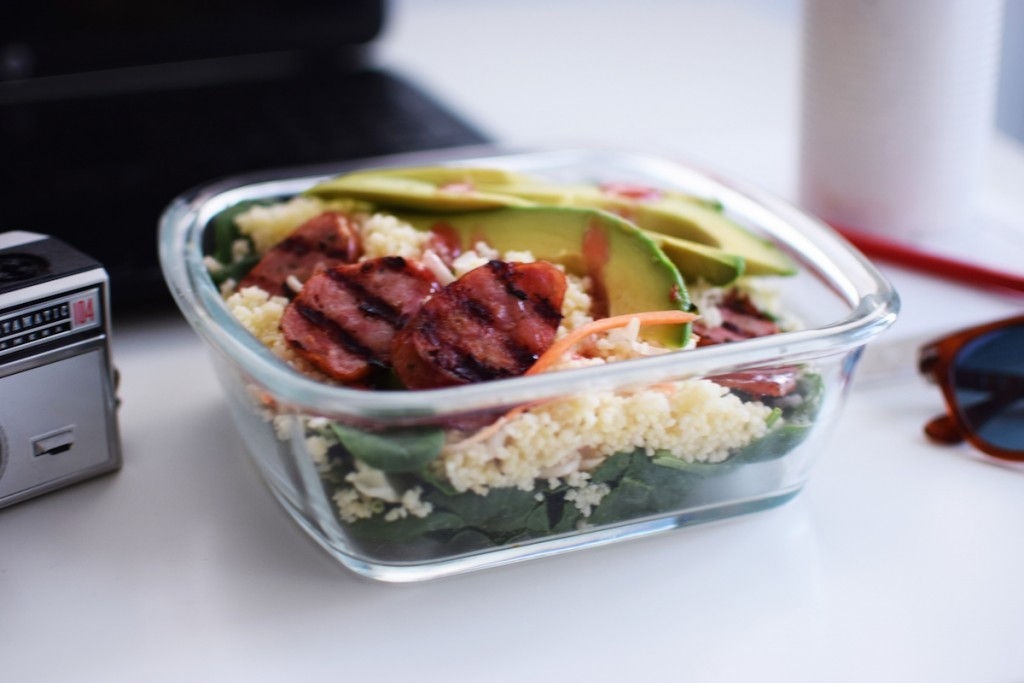kouskous, sausage, summer, recipe, salad