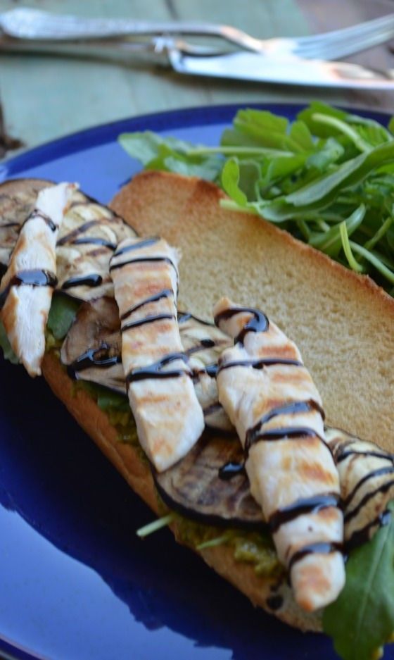 Chicken eggplant aubergine basil pesto recipe