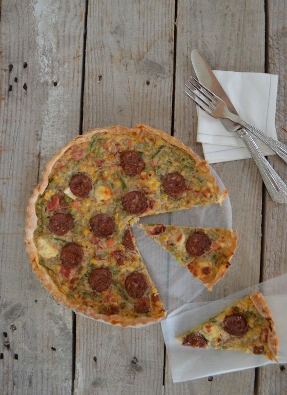 τάρτα με κρέμα λαχανικών και λουκάνικο Vegetable cream tart with sausage cool artisan γαβριηλ νικολαιδης