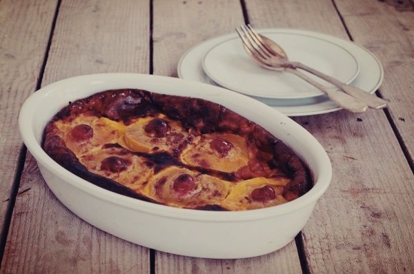 peach clafoutis, french recipe, fruit dessert, sweet, συνταγή, γαλλική πουτίγκα, ροδάκινο, Γαβριήλ Νικολαΐδης, cool artisan