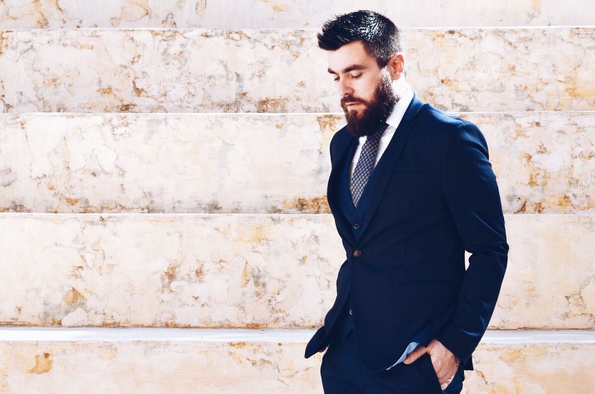 street style, man, fashion blogger, suit, blue, style, trends, 2016, white shirt, bows n ties, vest, pattern, zara, prada, cool artisan