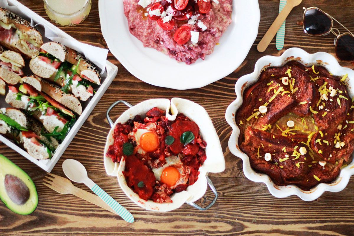 BRUNCH, HOMEMADE BRUNCH, HUEVOS RANCHEROS, BAGELS, HOMEMADE BAGELS, ΤΣΟΥΡΕΚΙ, ΠΟΥΤΙΓΚΑ, ΤΡΑΧΑΝΑΣ, ΤΡΑΧΑΝΟΤΟ, ΠΑΝΤΖΑΡΙ